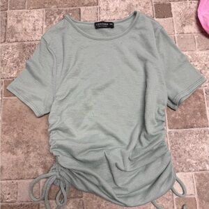 Women's Green Ruched Top
